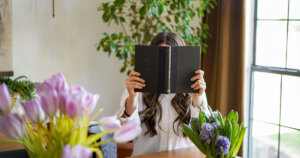 girl with book