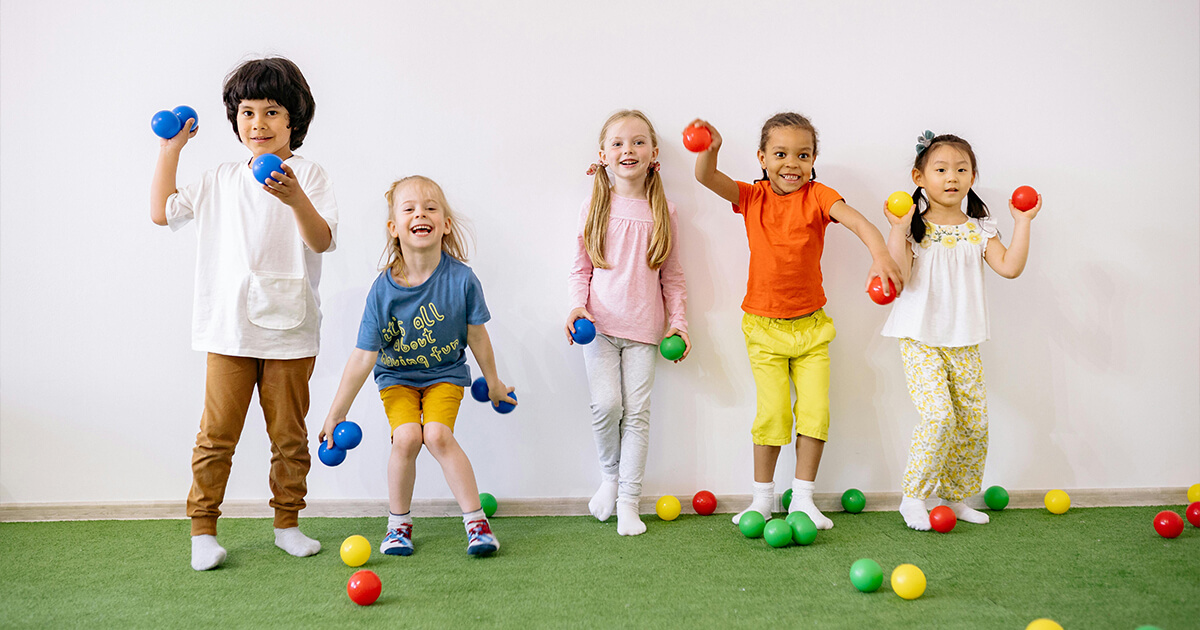 multiple kids playing games