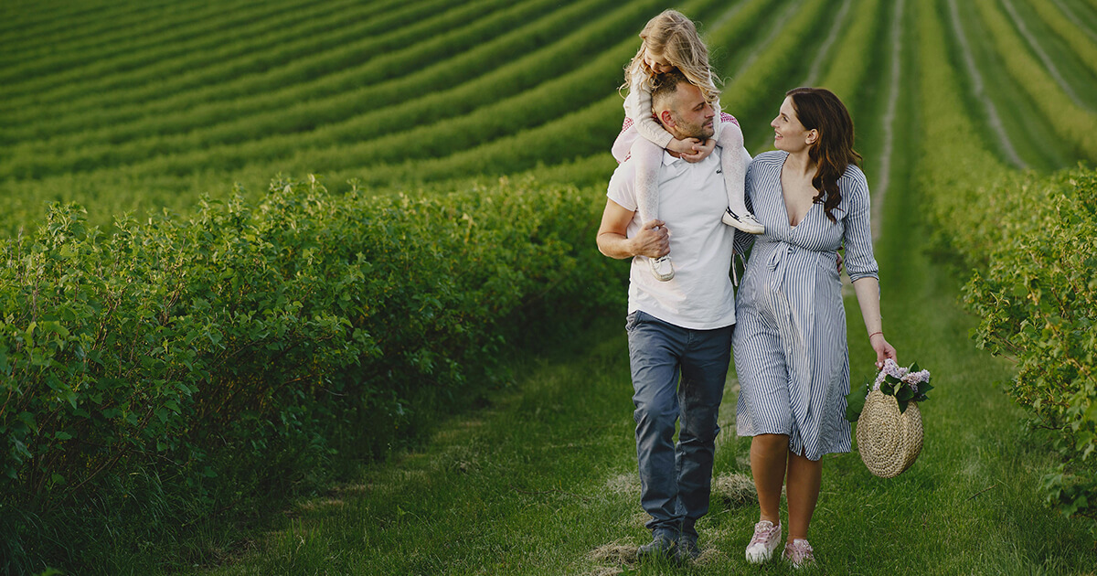 Happy Family in Vineyard