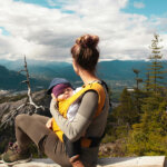 woman with baby in the mountains