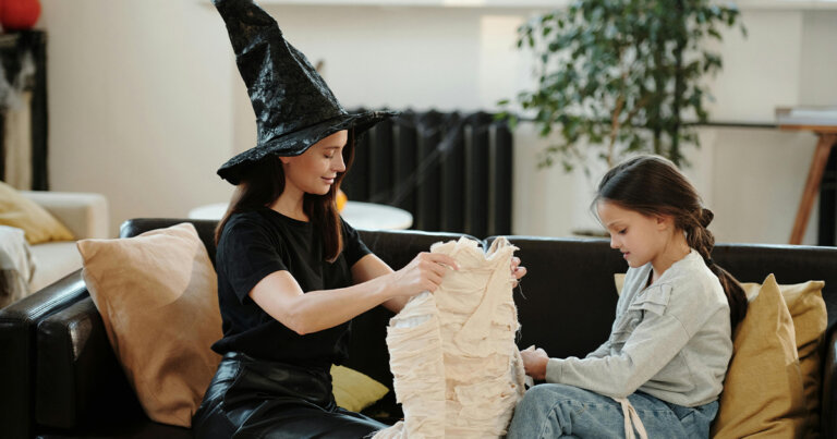 Mother Holding A Mummy Costume