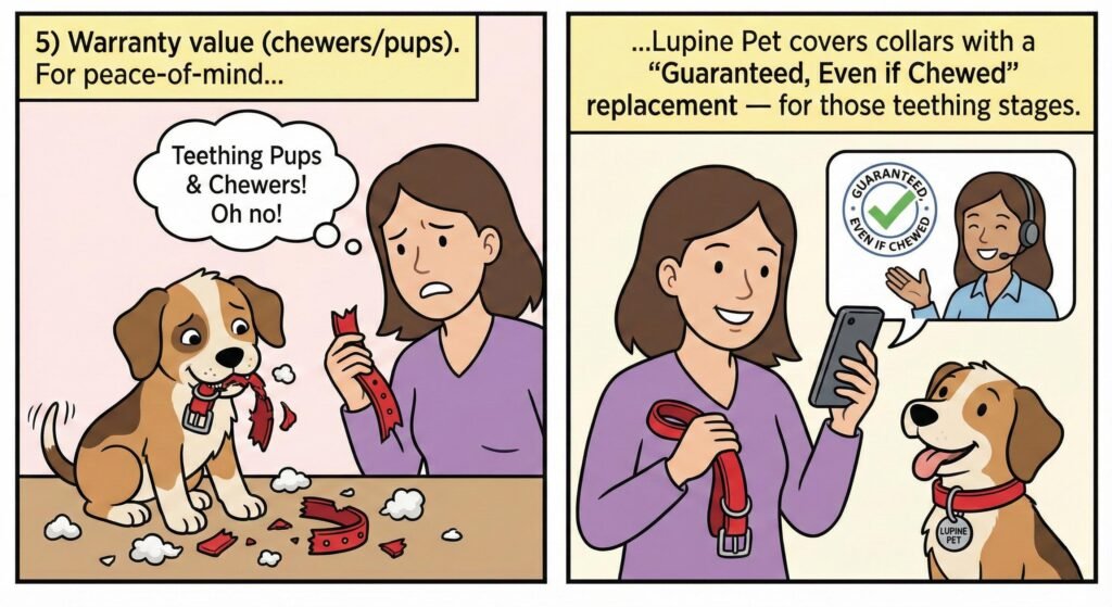 For peace of mind Lupine Pet covers collars