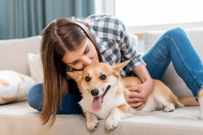 When Your Puppy Should Start Wearing a Collar (8-Week Rule) 2 photo-of-front-view-woman-with-her-cute-dog-couch