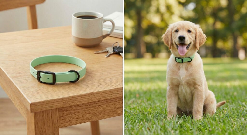 photo of unboxing Dogline Biothane Collar Water Resistant Stink Free