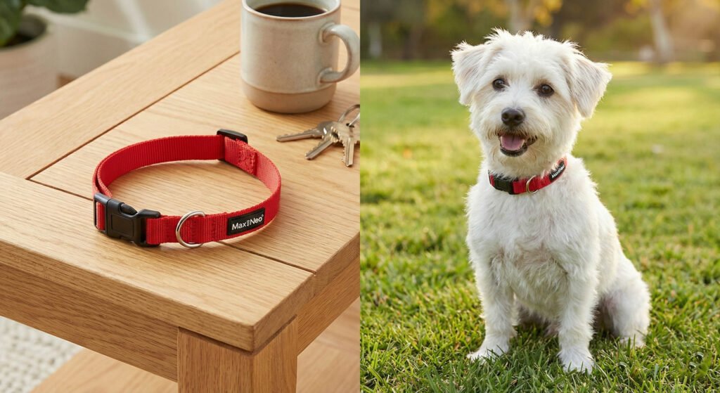 photo of unboxing Max and Neo Nylon Small Dog Collar Small Light Weight