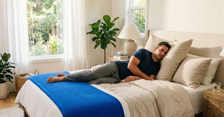 broad-shouldered-man-sleeping-on-side-with-high-loft-pillow-for-spinal-alignment