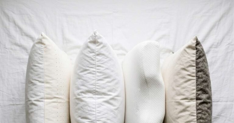 four pillow fill materials latex buckwheat down shredded foam comparison 1