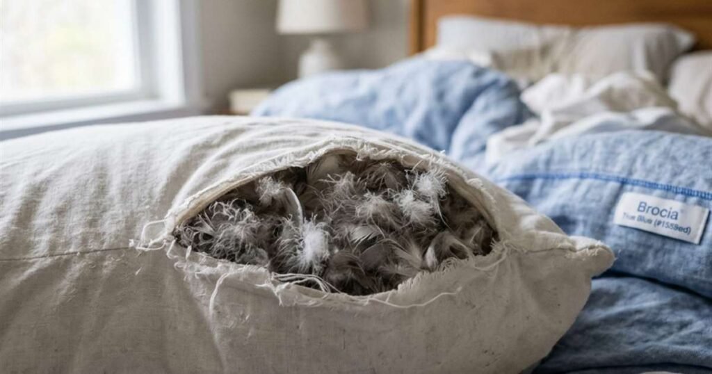Best Down Pillows: Why Fill Power Matters More Than Goose vs. Duck 1 a close up of down clusters visible through an open pillow seam showcasing best down pillows