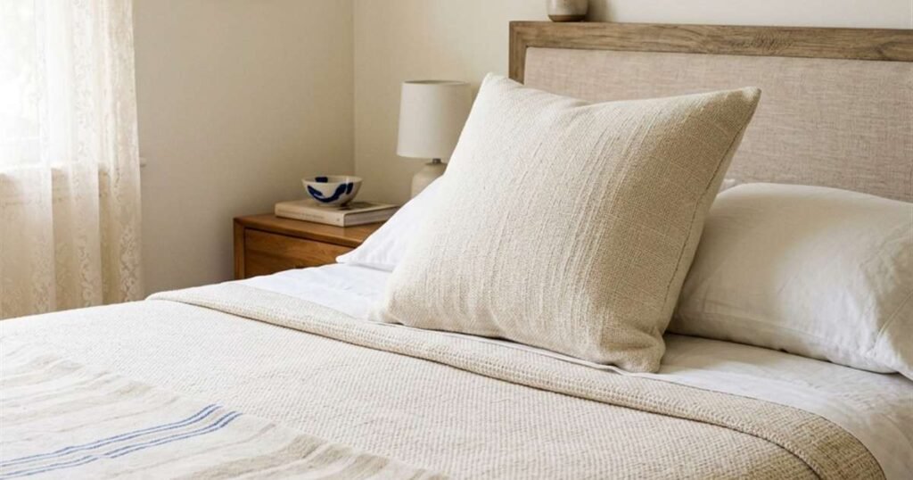 a-firm-structured-pillow-resting-on-a-neatly-made-bed-showcasing-best-buckwheat-pillows