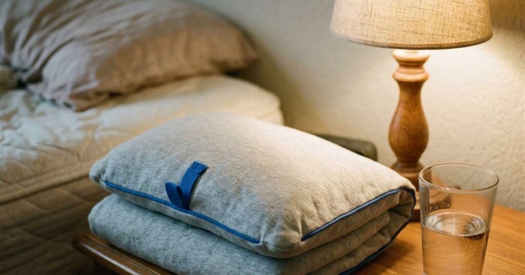 Best Post-Surgery Pillows: What Everyone Gets Wrong About "More Incline" 1 a folded soft chest support pillow resting on a nightstand next to a water glass showcasing best post surgery pillows