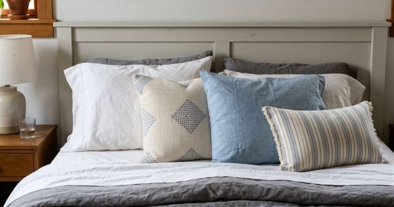 Pillow Reviews & Sleep Gear, Analyzed With Real Data 2 four-different-pillows-of-varying-heights-lined-up-on-a-neatly-made-bed-showcasing-best-pillows-by-position