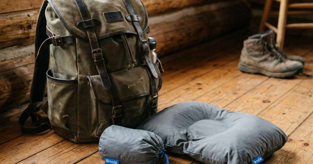 Best Camping Pillows: Why the Lightest One Often Sleeps the Worst 1 a-deflated-travel-pillow-and-its-small-stuff-sack-sitting-next-to-a-backpack-showcasing-best-camping-pillows