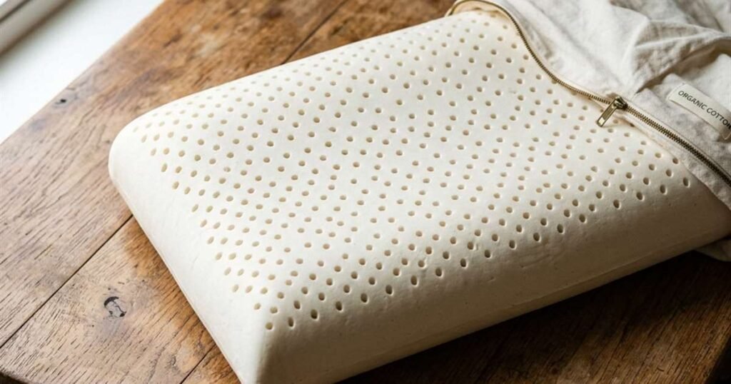 close-overhead-shot-of-a-natural-rubber-latex-pillow-removed-from-its-organic-cotton-cover-showcasing-best-dunlop-latex-pillow