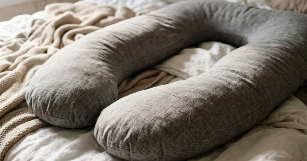 close-up-large-u-shaped-pregnancy-pillow-showcasing-how-to-sleep-with-u-shaped-pregnancy-pillow