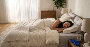 Pillow Reviews and Sleep Gear, Analyzed With Real Data 9 How to Sleep With a Cervical Pillow: Thick Ridge Under the Neck, Shoulders Clear of the Foam