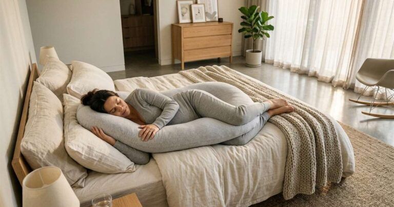 how-to-sleep-with-u-shaped-pregnancy-pillow-featured-image