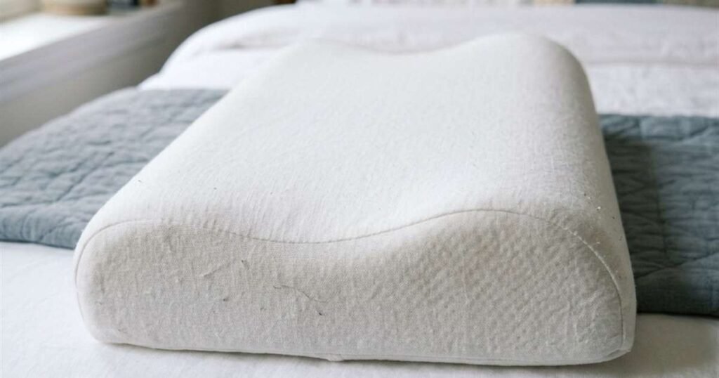 white-contour-memory-foam-pillow-cervical-support-ridge-showcasing-best-pillow-for-snoring-back-sleeper