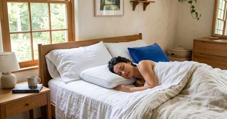 breathable-cooling-pillow-on-a-neatly-made-bed