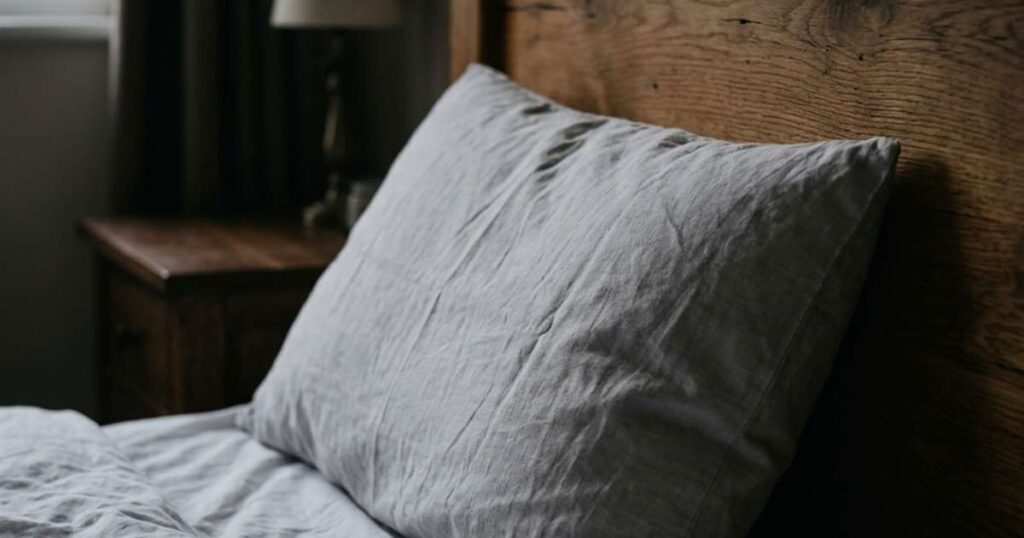 phase-change-material-pillow-with-a-pale-grey-geometric-patterned-cover