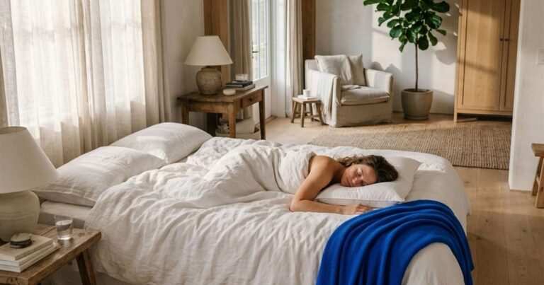 woman-sleeping-stomach-on-thin-pillow-showcasing-best-thin-pillow-stomach-sleepers