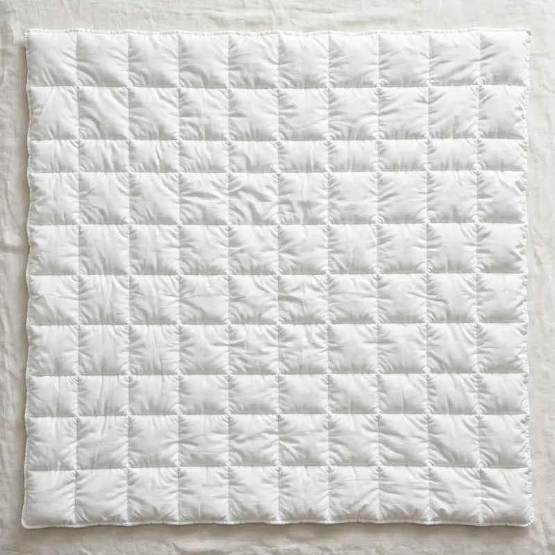 baloo-weighted Baloo white cotton weighted blanket with baffle stitching