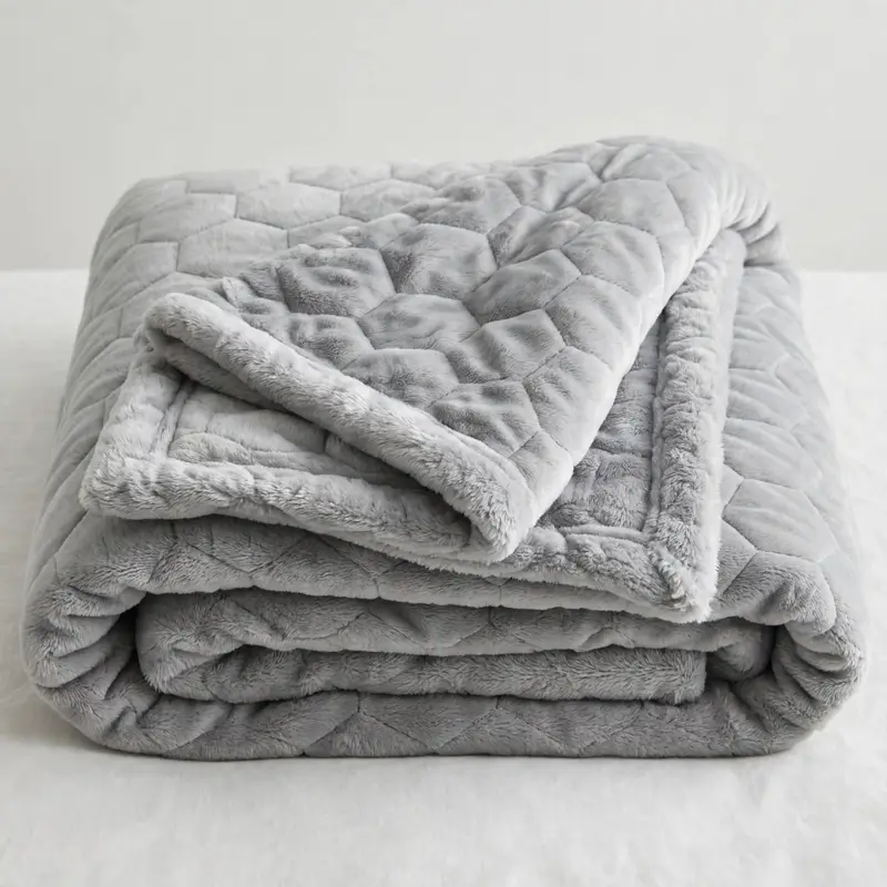 layla-weighted Layla weighted blanket with hexagon quilting in grey